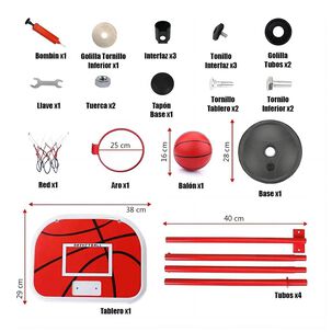 Aro De Basquet Baloncesto Port&aacute;til Para Ni&ntilde;os Ajustable