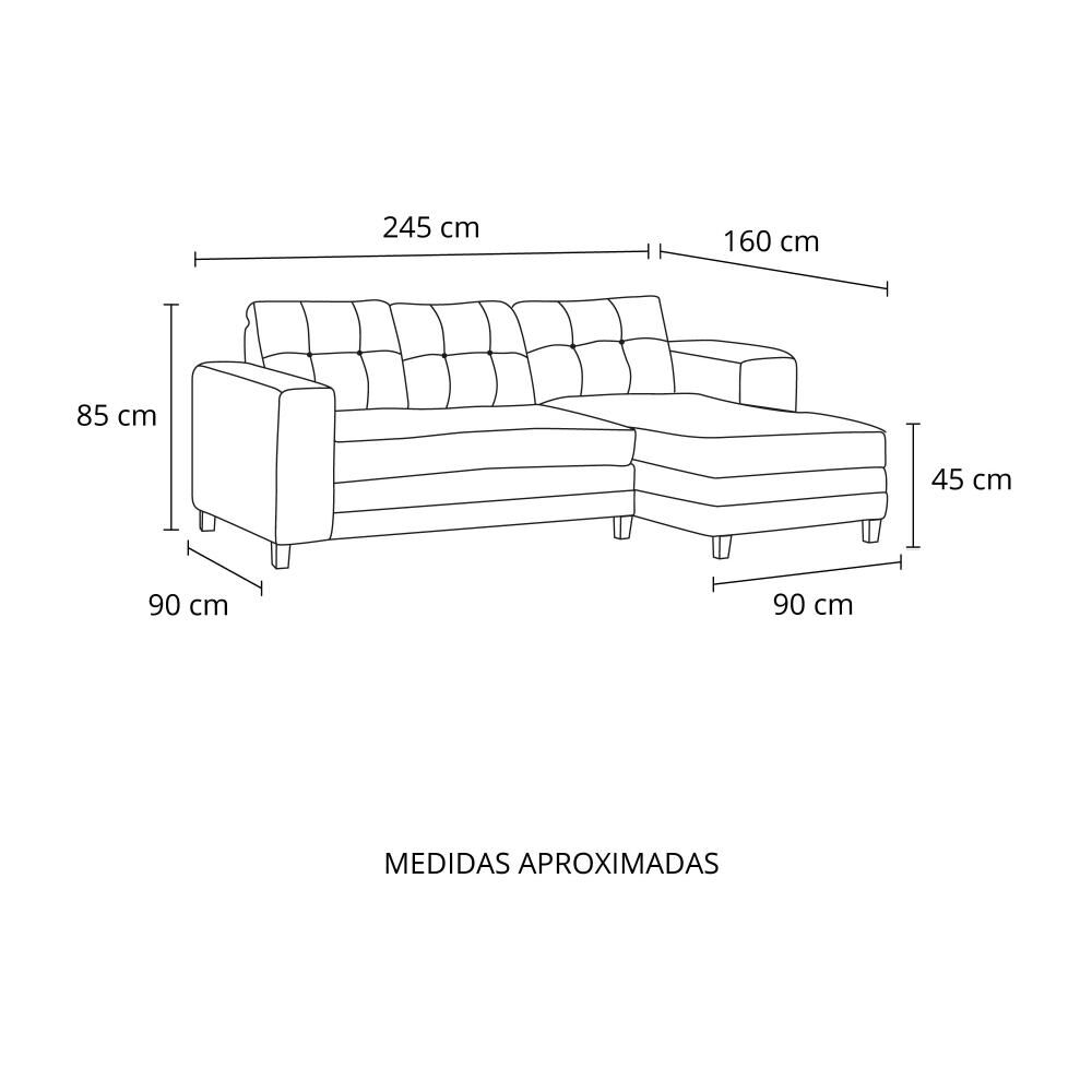 Sof&aacute; Seccional Living Factory Roma Derecho / 4 Cuerpos image number 5.0