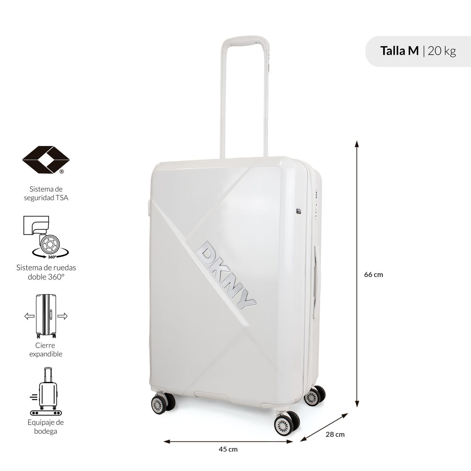 Pack 2 Maletas S 10kg + M 20kg Donna Karan Your Call Blanca Dkny image number 3.0