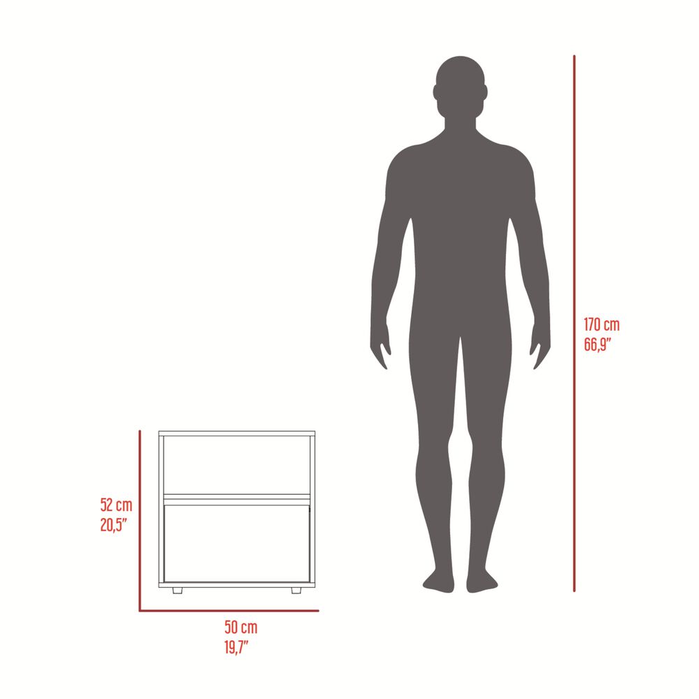 Velador 1 Cajon Melamina 52x50x40 Cm Café image number 9.0