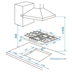 Encimera A Gas Gr&ouml;ner Vitro 5ql