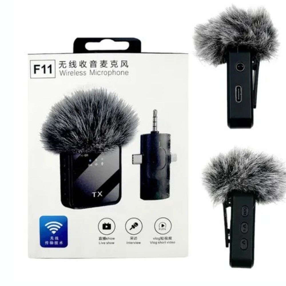 Micr&oacute;fono Inal&aacute;mbrico F11 3x1 Para Iphone Android Auxiliar3.5 image number 0.0
