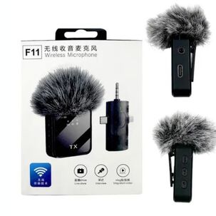 Micr&oacute;fono Inal&aacute;mbrico F11 3x1 Para Iphone Android Auxiliar3.5