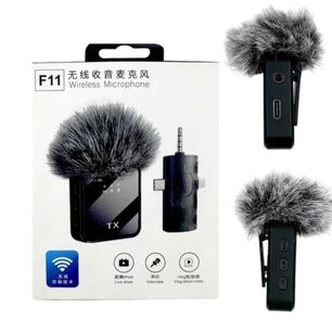 Micr&oacute;fono Inal&aacute;mbrico F11 3x1 Para Iphone Android Auxiliar3.5