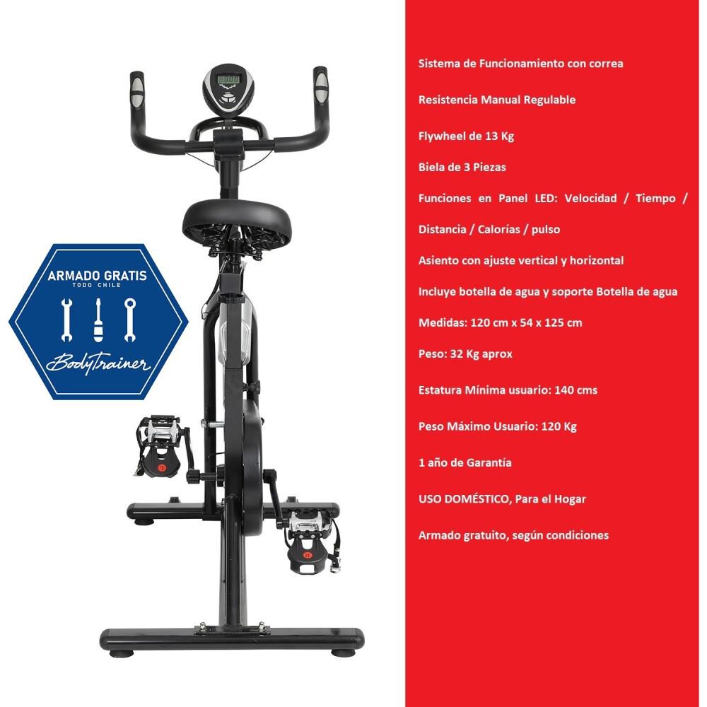 Bicicleta Spinning De Correa Bodytrainer Spn 400b image number 1.0