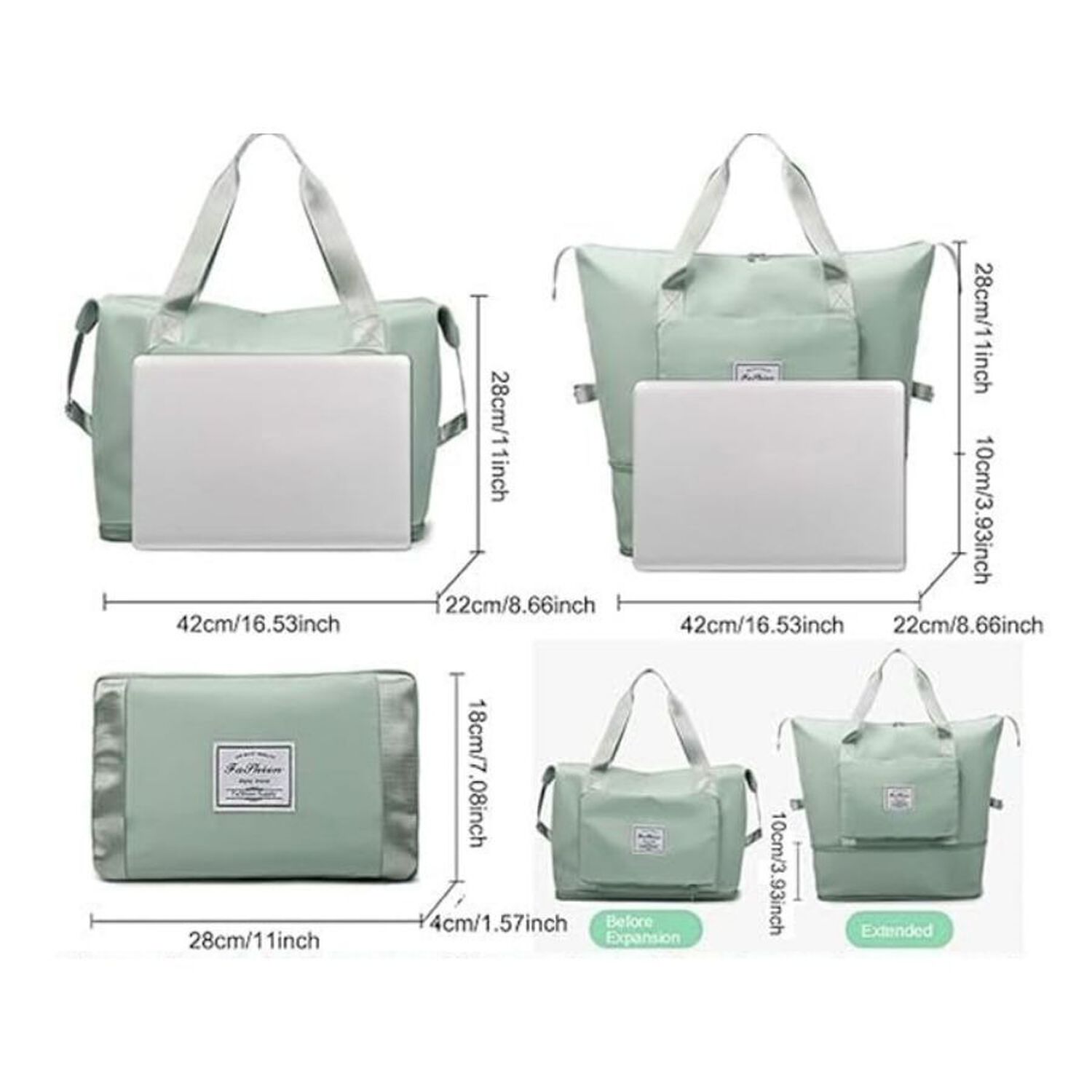 Bolso De Viaje Plegable Expandible Impermeable Bolso De Mano image number 3.0