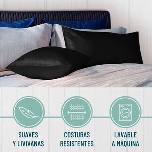 Funda Almohada Satin 76cm Negro