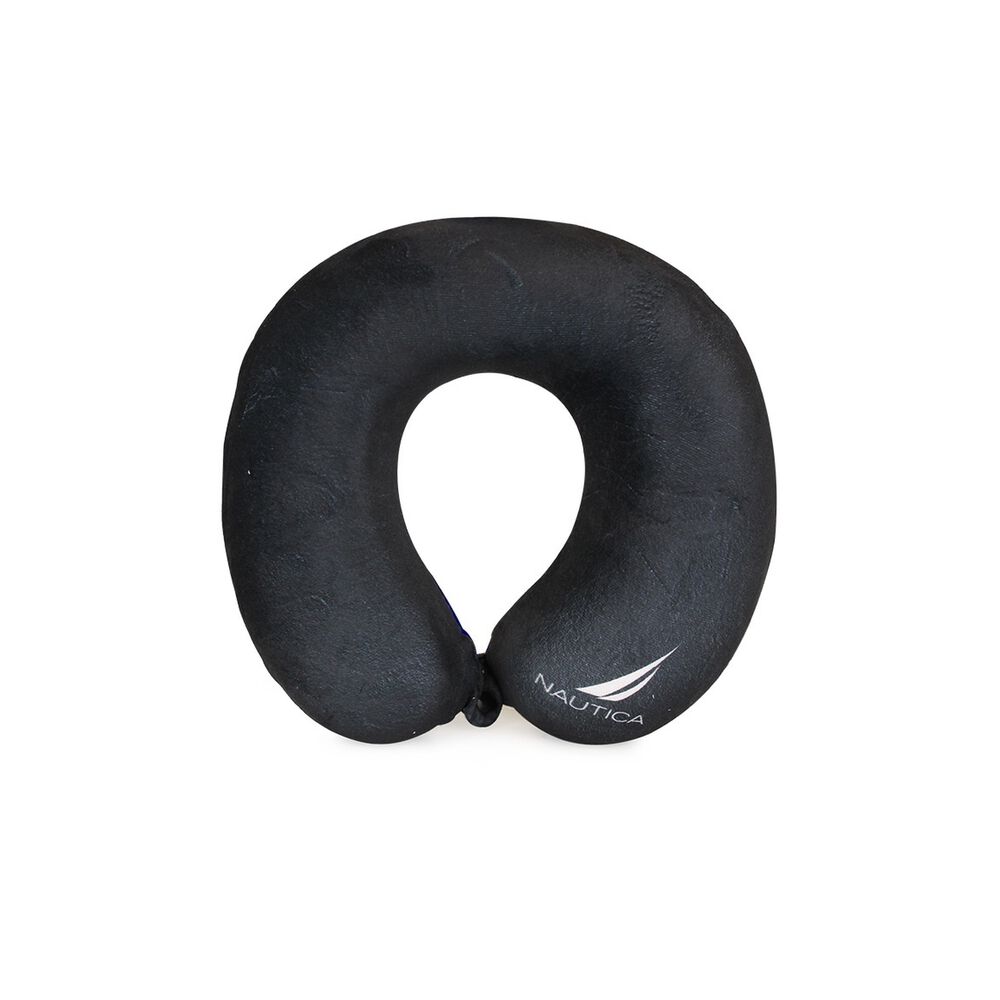 Almohada De Viaje Memory Foam Negra- Blanco Nautica image number 0.0