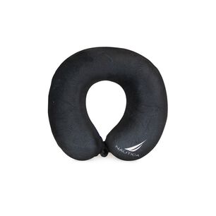 Almohada De Viaje Memory Foam Negra- Blanco Nautica