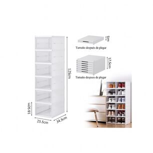 Zapatera Plegable Cajas Organizadoras 6 Niveles Transparente