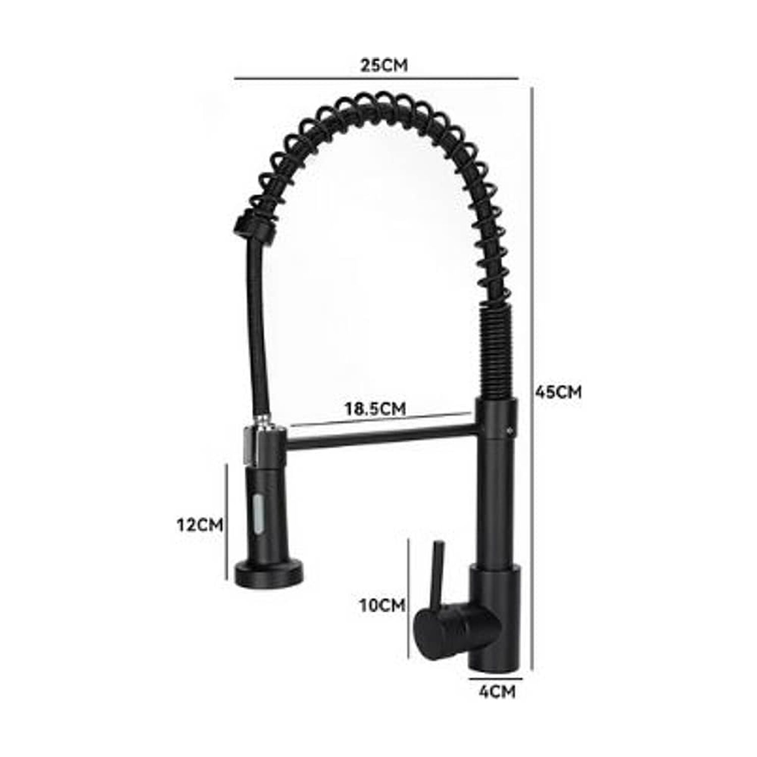 Grifo Llave Alta Monomando Cocina Rociador Flexible Negro image number 7.0