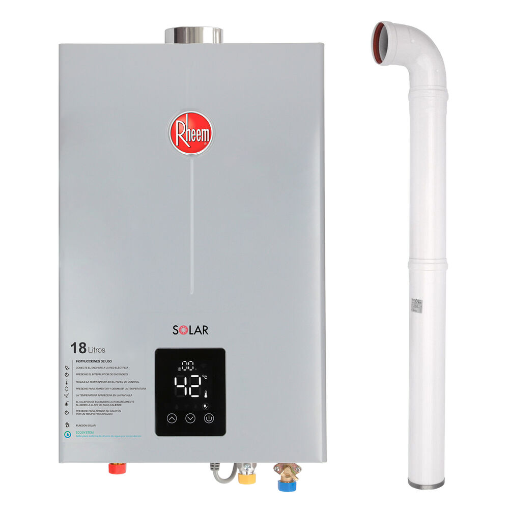Pack Calefont Rheem 18l T. Forzado G. Licuado + Kit image number 0.0
