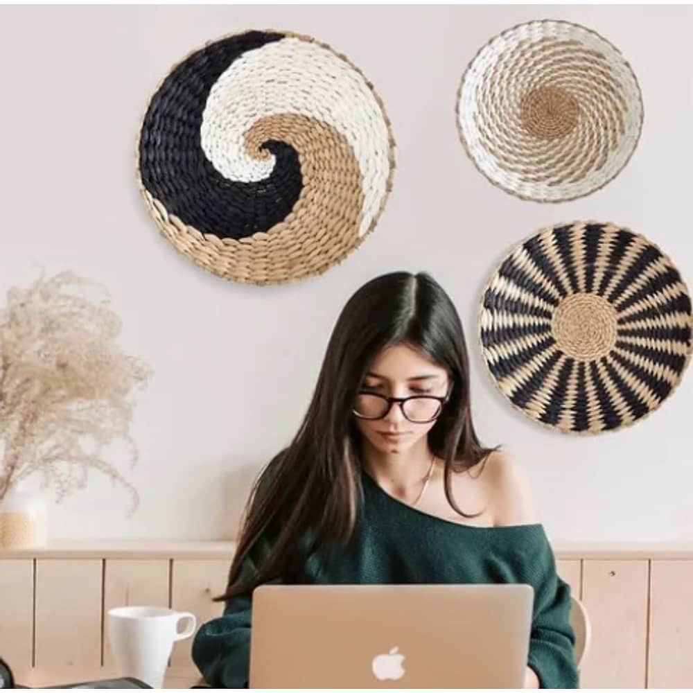 3 Cuadro Mimbre Decorativo Pared image number 1.0