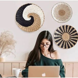 3 Cuadro Mimbre Decorativo Pared