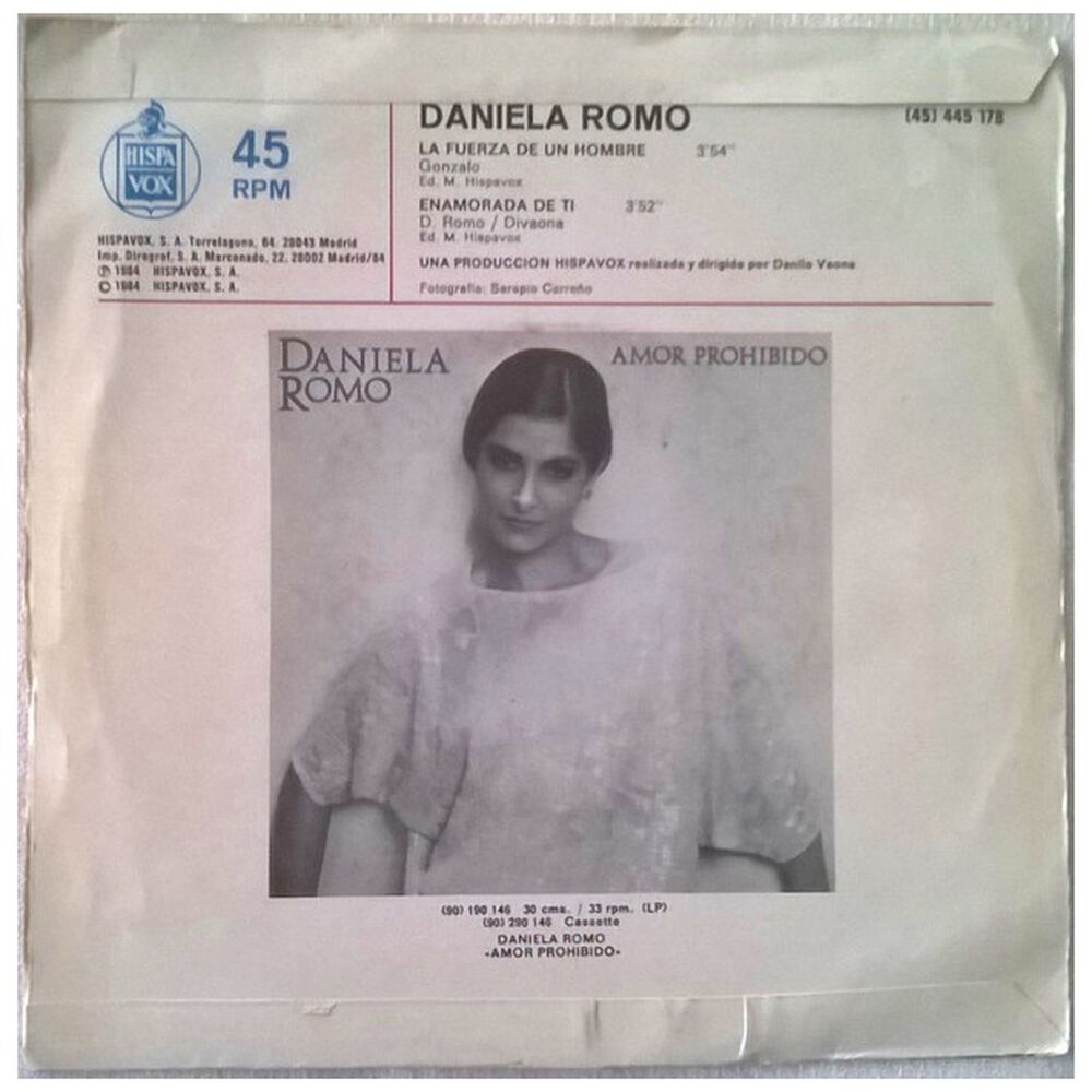 Daniela Romo - La Fuerza De Un Hombre | 7" Single Vinilo Usado image number 1.0