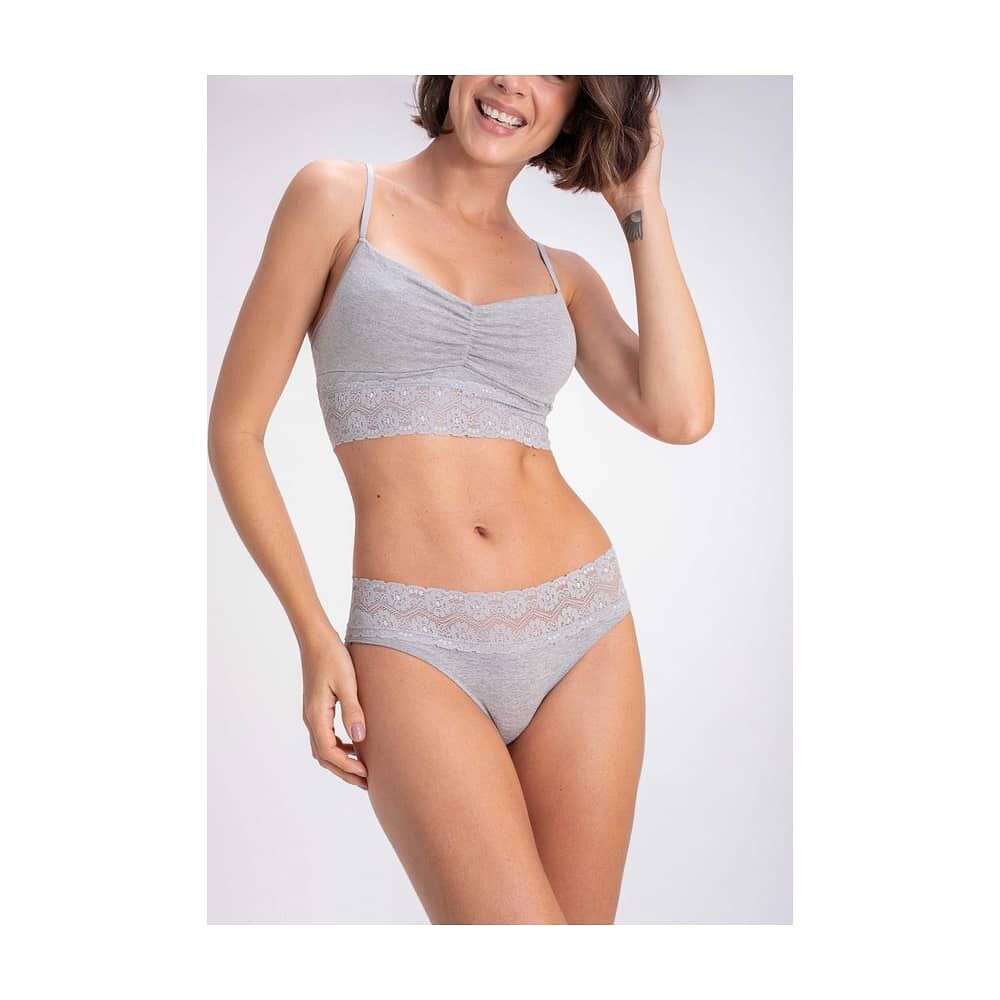 Bikini Algod&oacute;n Con Encaje Gris 2rios image number 2.0