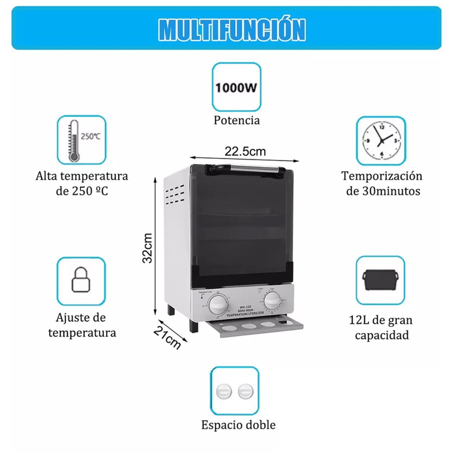 Esterilizador Alta Temperatura Para Herramientas De Spa 12l image number 4.0