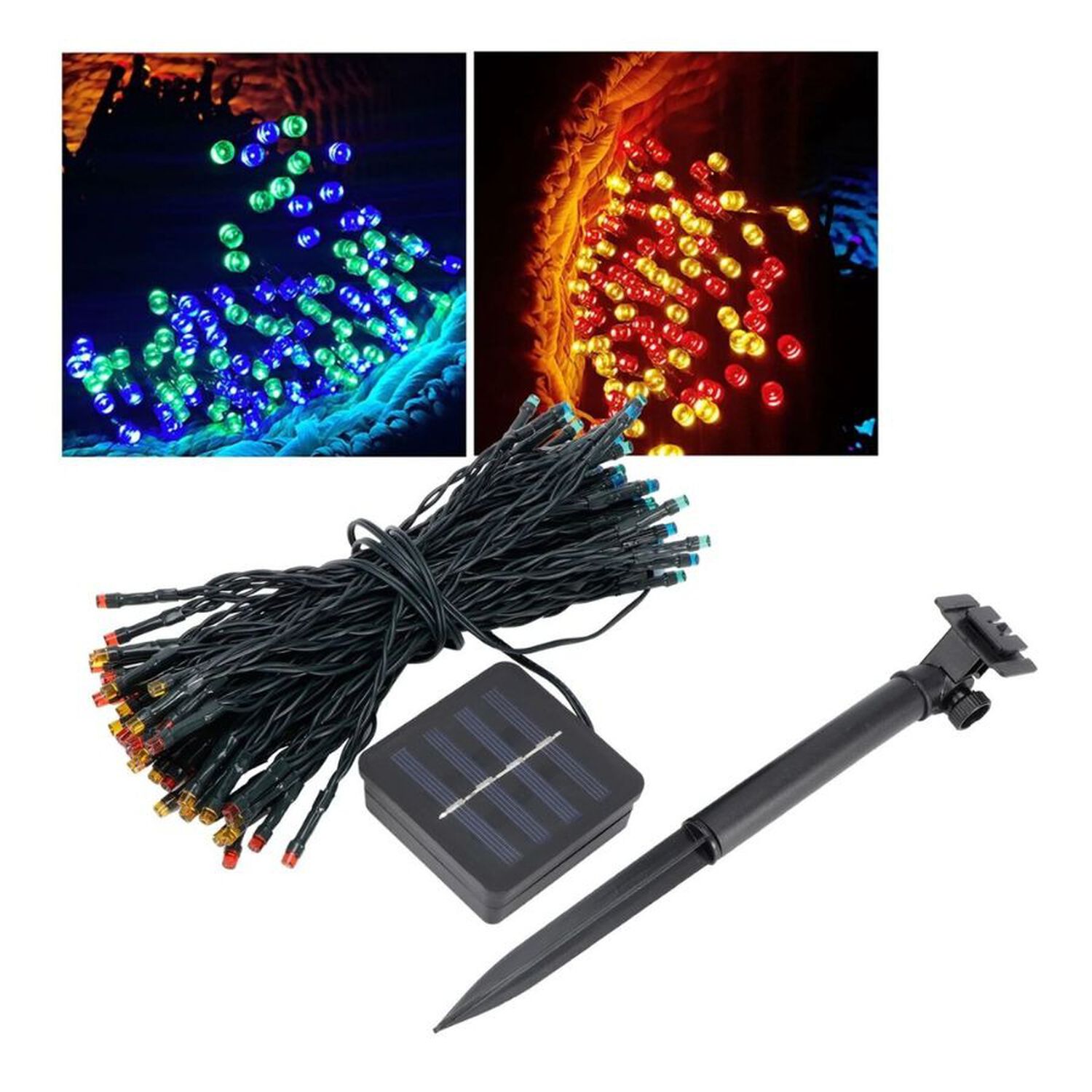 Guirnalda Luces Solares 100 Led Decoracion Jardin Terraza 200m image number 4.0