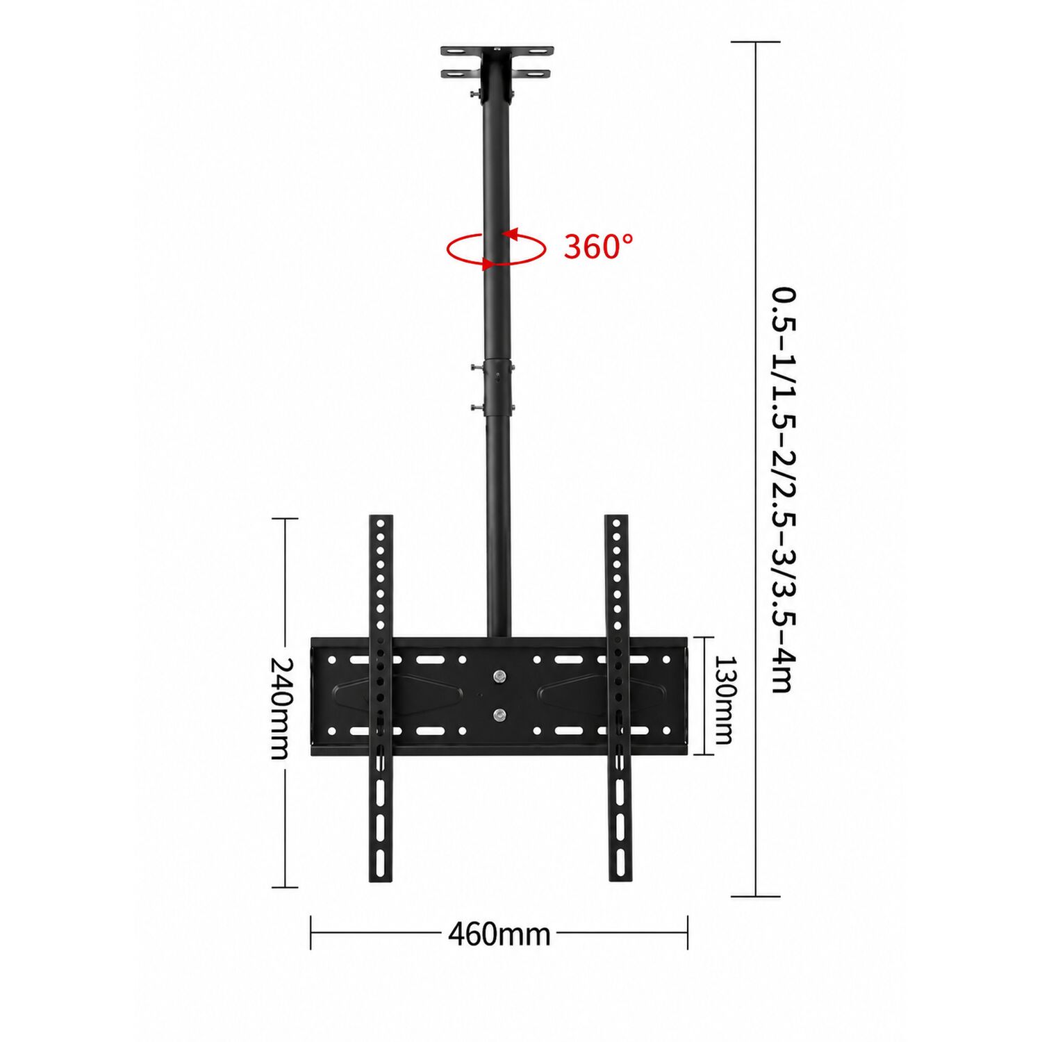 Soporte Tv Techo O Pared Ajustable 32 A 70" Rotaci&oacute;n 360&deg; image number 8.0