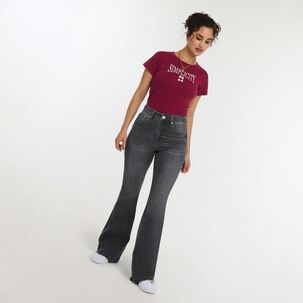 Jeans Tiro Medio Flare Mujer Freedom