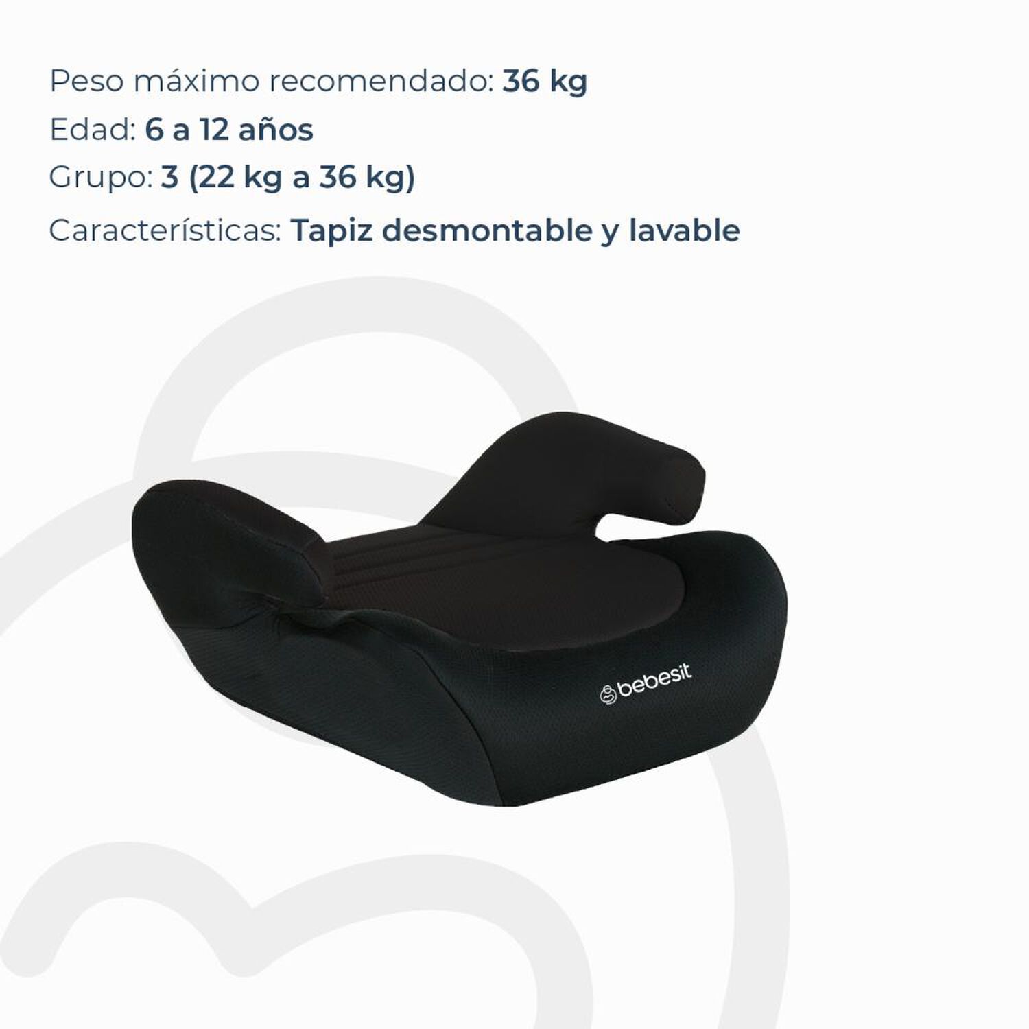 Alzador Bebesit Booster Negro image number 2.0