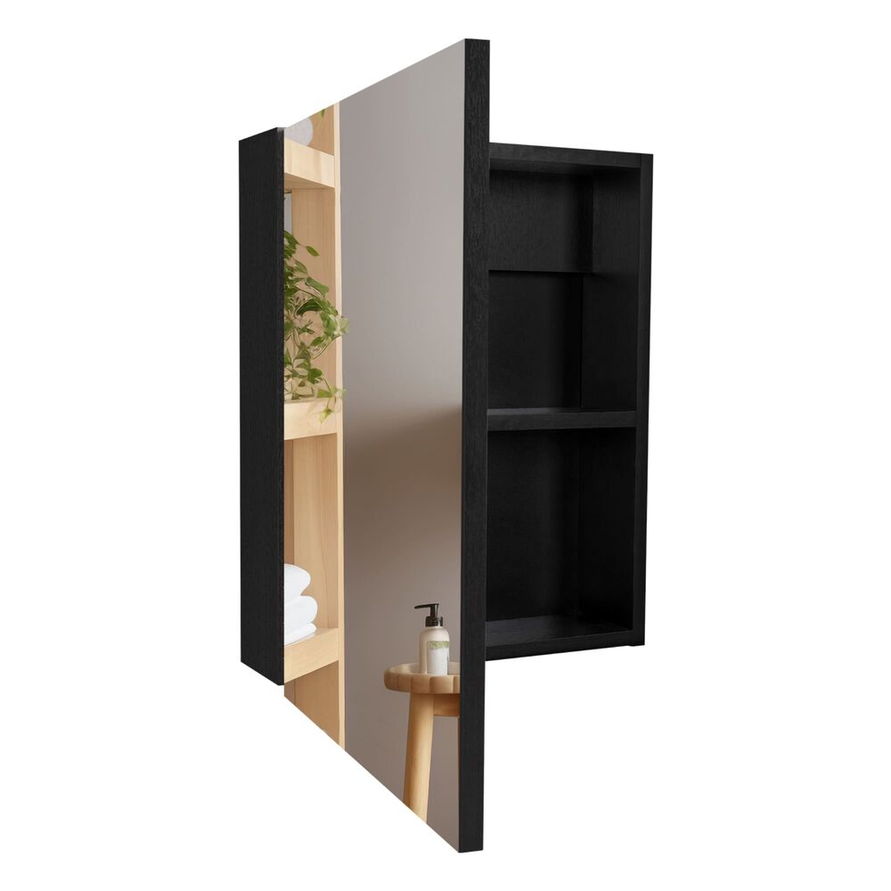 Mueble Botiquin De Ba&ntilde;o 50.5x40x12.2 Cm Negro image number 3.0