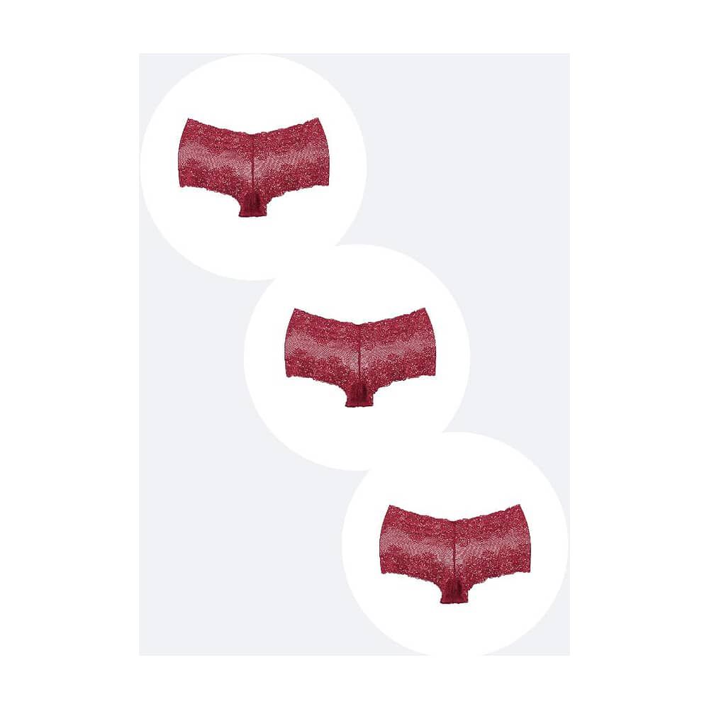 Pack X3 Pantaletas Encaje Rojo 2rios image number 0.0