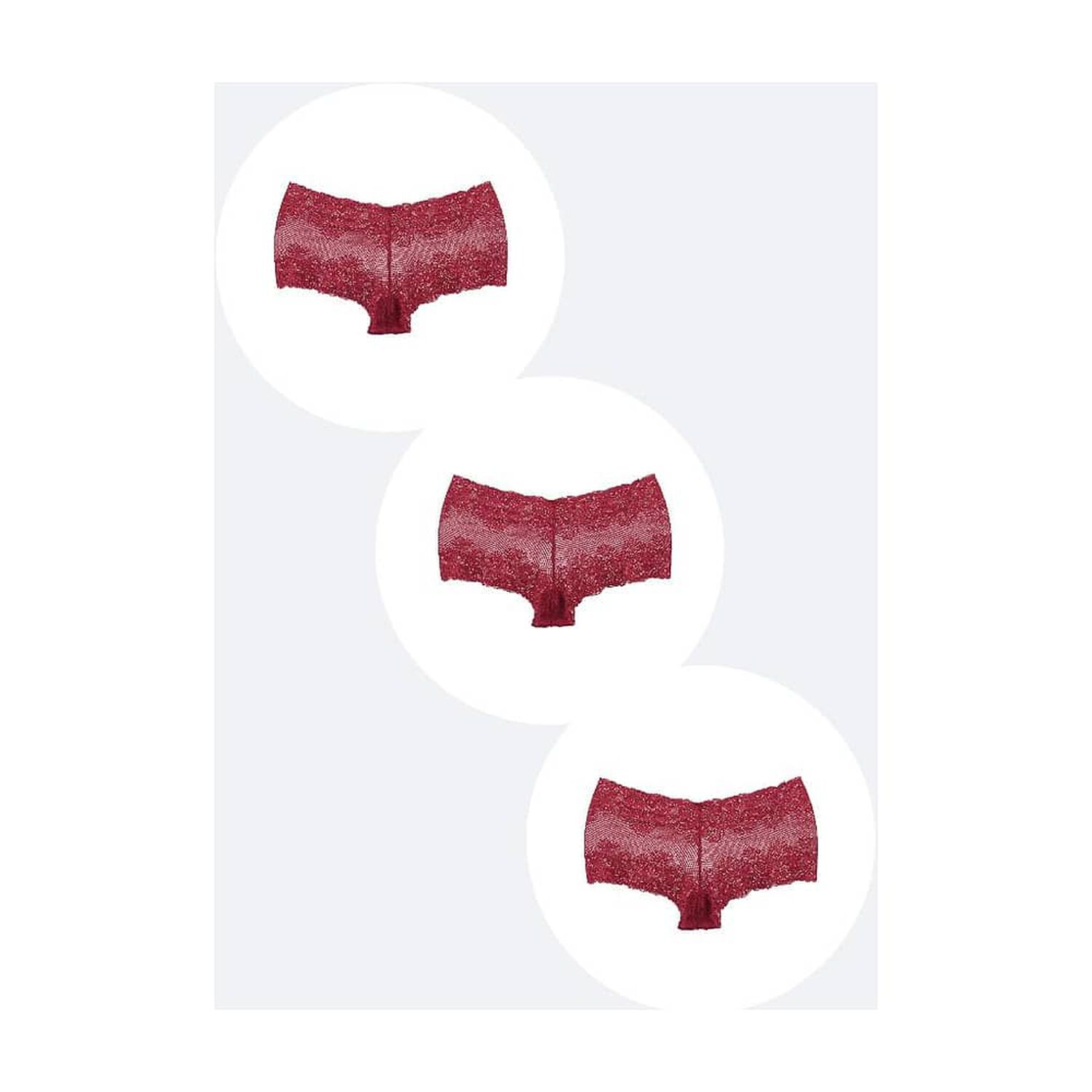 Pack X3 Pantaletas Encaje Rojo 2rios image number 0.0