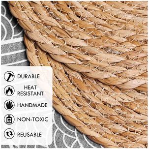 Juego De 6 Individuales De 100 % Tejido De Yute De 38 Cm