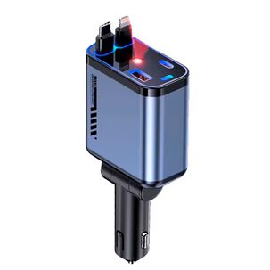 Cargador Auto Usb De 2 Cables Escalable Y Carga R&aacute;pida