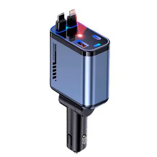 Cargador Auto Usb De 2 Cables Escalable Y Carga R&aacute;pida