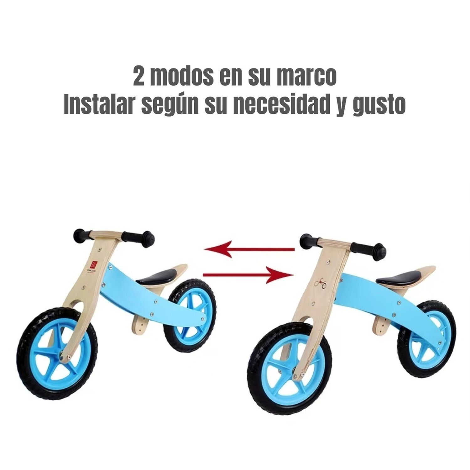 Bicicleta De Equilibrio Madera Wood Lubabycas Rosada image number 6.0