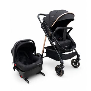 Coche Cuna Travel System Aureo Isofix Gold Negro Bebesit