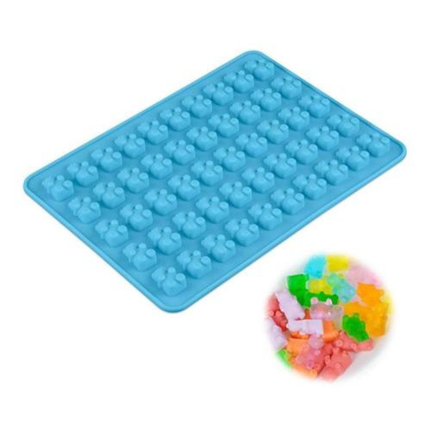 Molde De Silicona Para 50 Mini Ositos Gomitas (estoykuku) image number 2.0
