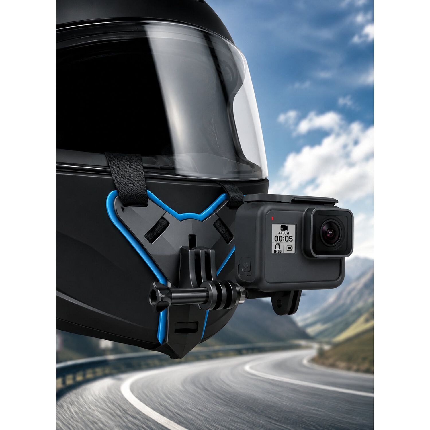 Soporte Barbilla Para Casco Gopro C&aacute;mara Deportiva Negro image number 2.0