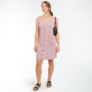 Vestido Corto Full Print Sin Mangas Cuello Redondo Mujer Geeps