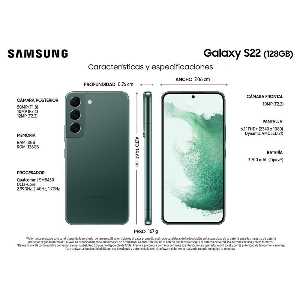 Smartphone Samsung Galaxy S22 / 128 GB / Liberado image number 1.0