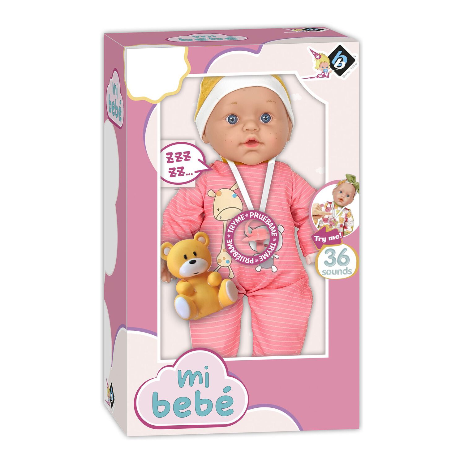 Mu&ntilde;eca Mi Bebe Pyjamas Con Sonidos Loko Toys image number 1.0