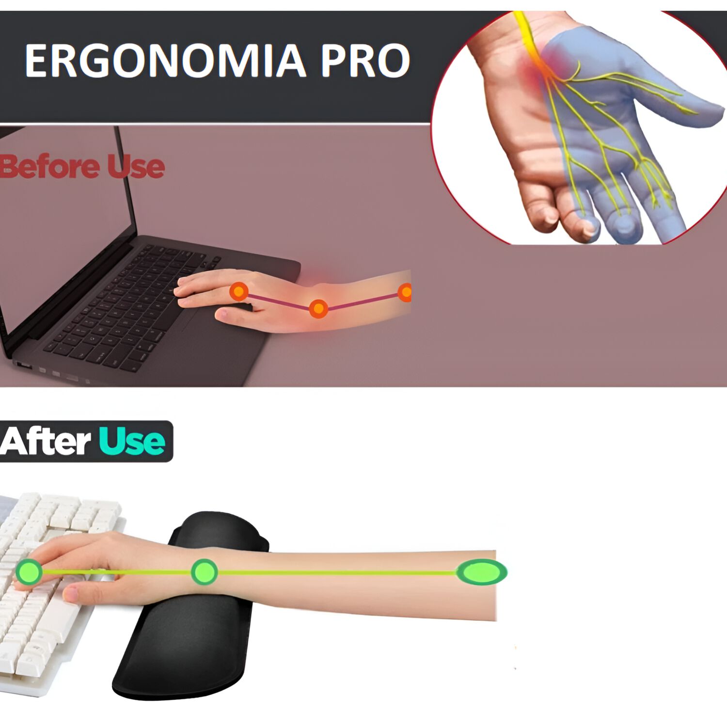 Apoya Mu&ntilde;ecas Ergon&oacute;mico De Gel Para Teclados Memory Foam Hd image number 9.0