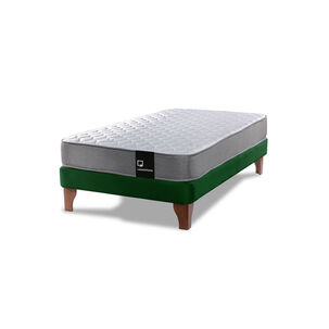 Cama Europea Zen Best 1.5 Plaza Tela Velvet Verde