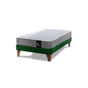 Cama Europea Zen Best 1.5 Plaza Tela Velvet Verde