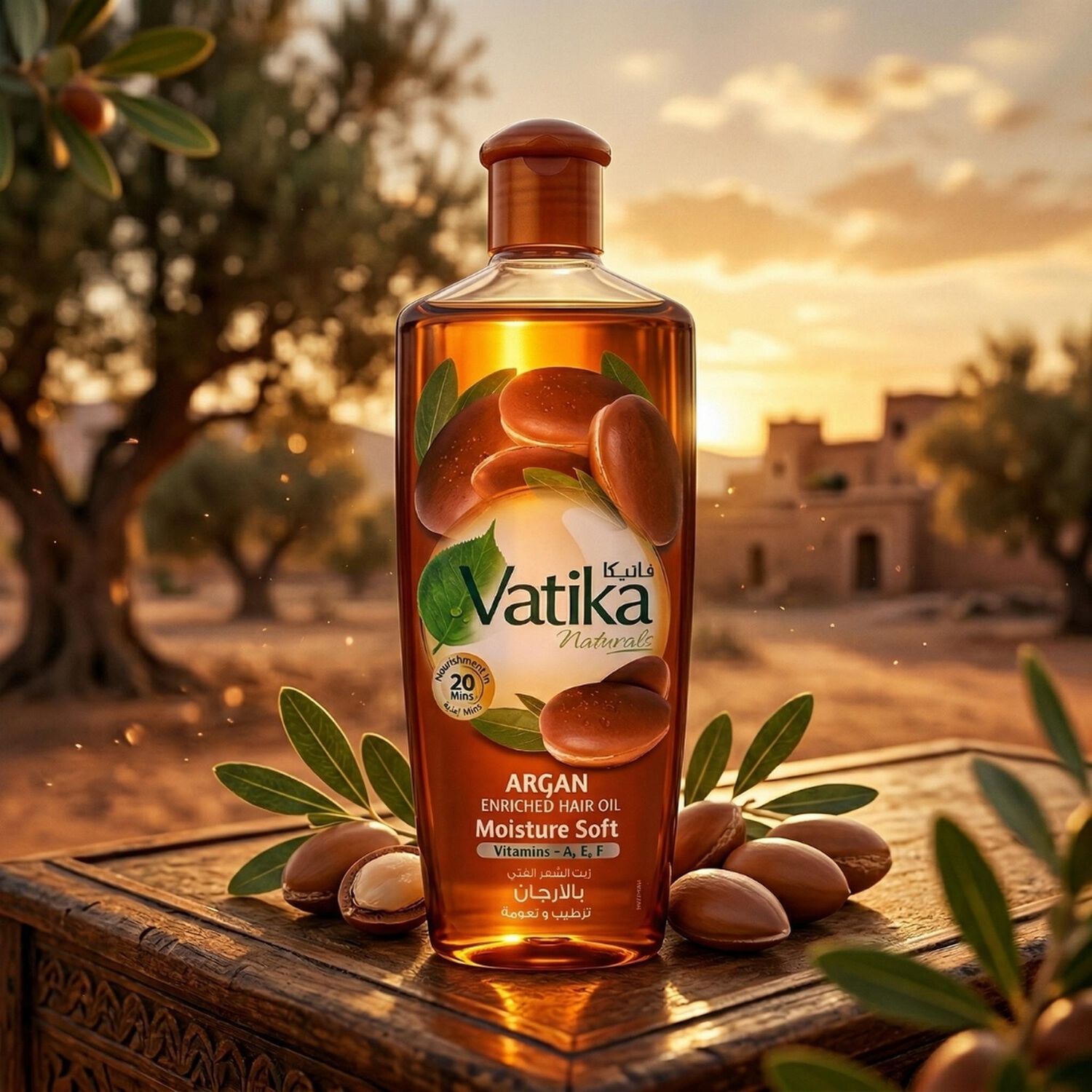 Vatika Aceite Capilar Argan 300 Ml image number 1.0