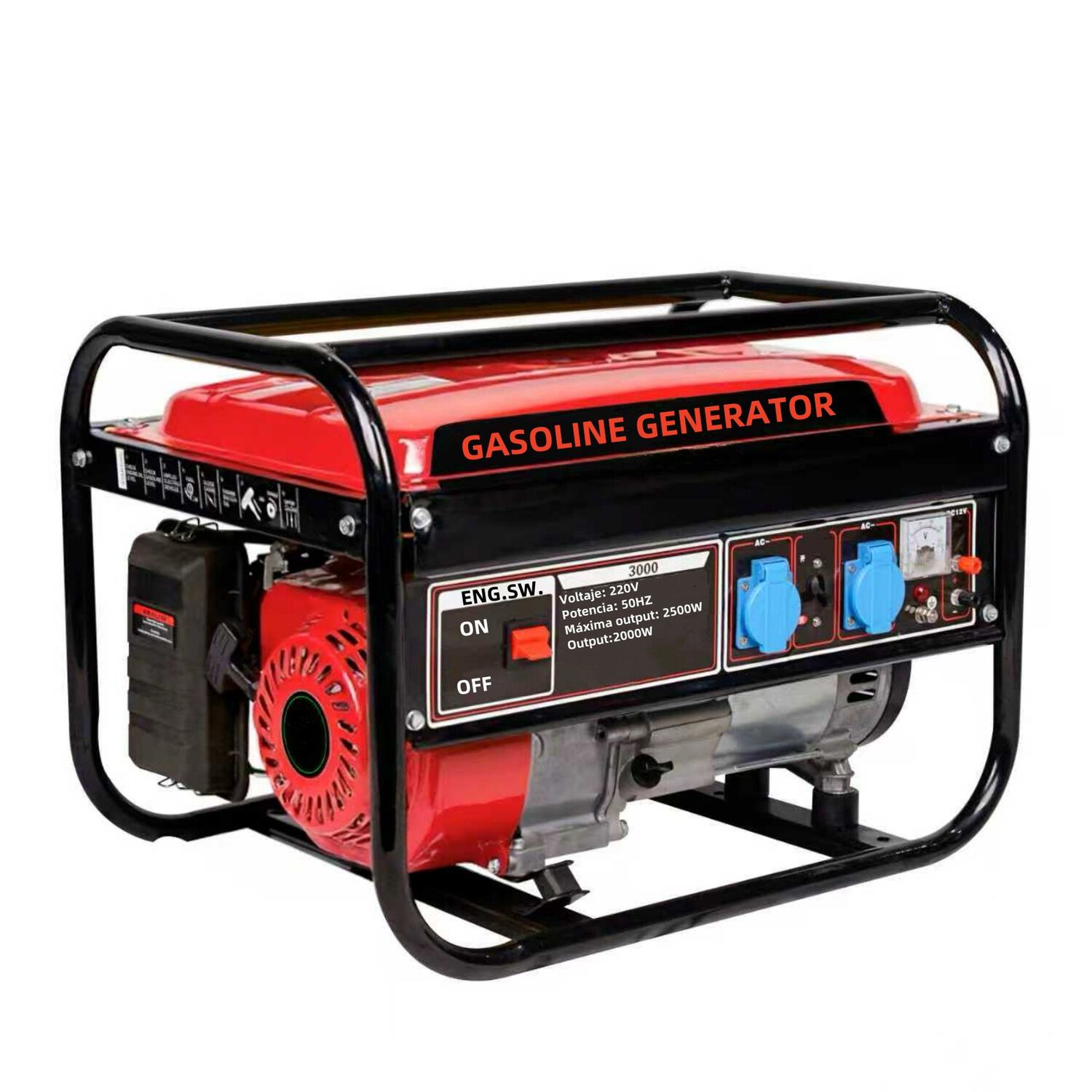 Generador El&eacute;ctrico A Gasolina Ohv 2500w Hd Rojo image number 8.0
