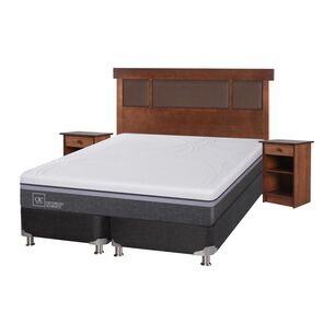 Box Spring Cic Ortopedic / 2 Plazas / Base Dividida  + Set De Maderas
