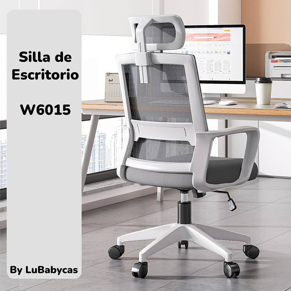 Silla De Escritorio Blanca Con Apoya Cabeza By Lubabycas image number 3.0