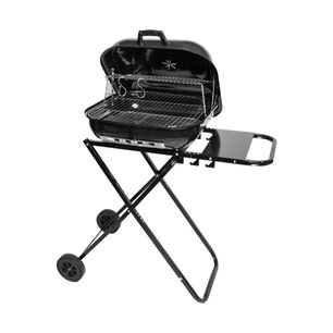 Parrilla Asado Plegable Carb&oacute;n Tapa Ruedas