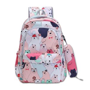 Mochila Escolar 44cm Diseño Estampado Coral Pink Bears