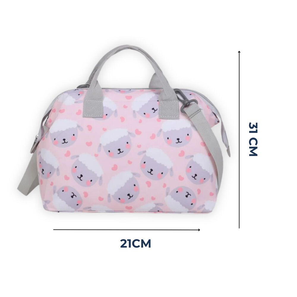 Bolso Maternal Panales Oxford 31cm Panalera Portatil Multifuncional Estampada Pink Sheep image number 1.0