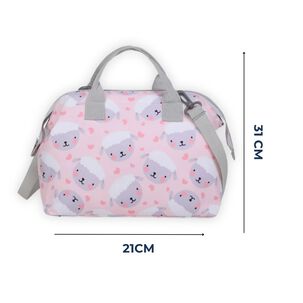 Bolso Maternal Panales Oxford 31cm Panalera Portatil Multifuncional Estampada Pink Sheep