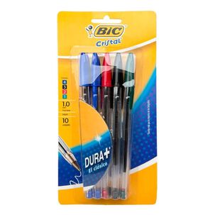 Set 10 Bolígrafos Cristal / 4 Azul 3 Negro 2 Rojo 1 Verde Bic